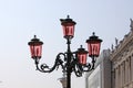 Italy. Venice. Pink street lamp. Murano glass Royalty Free Stock Photo